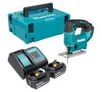 Scie sauteuse à mouvement pendulaire sans fil Makita DJV 186 SFJ 18 V + 2 batteries 3,0 Ah + chargeur + Makpac