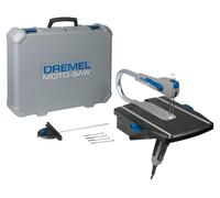 Scie sauteuse Dremel MS20, scie circulaire compacte 2-en-1 (70 W) avec 1 accessoire et 5 lames de scie pour les coupes droites et longitudinales dans le bois tendre, le stratifié et le plastique