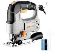 Scie Sauteuse Électrique DEKOPRO 550W, Réglage Vitesse 800-3000 SPM, 4 Modes Orbitaux, Coupe Biseau ±45°, Éclairage LED pour Coupe Bois Métal Plastique