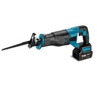 Scie sauteuse électrique - Fonctionnement sur batterie - 13000 mAh - 4 lames de scie - Pour bois et métal - Batterie incluse - Bleu clair