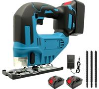 Scie sauteuse électrique, puissance 750 W, moteur sans balais, 2 batteries, 1 prise