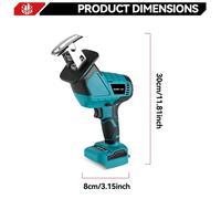 Scie sauteuse électrique - Scie sans fil 18V - Moteur sans balais - Fonctionnement sans fil - 12000 oscillations par minute - Pour bois et métal - Sans batterie