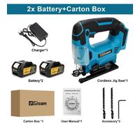 Scie sauteuse électrique - Scie sauteuse sans fil - Course de 26 mm - Batterie 18 V - Moteur sans balais - Scie à bois - Livrée avec 2 batteries