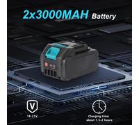 Scie sauteuse et scie circulaire 2-en-1 - Scie sauteuse - 15 cm - Scie circulaire - 32 mm de capacité de coupe - Compatible avec les batteries Makita 18V - Batterie incluse - Couleur : bleu