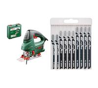 Scie sauteuse filaire Bosch - PST 900 PEL, 620W & Bosch Accessories 10 pièces Jeu de lames de scie sauteuse Basic for Wood (pour le bois, accessoires, pour scie sauteuse)