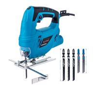Scie Sauteuse, KATSU 400W Scie Sauteuse électrique avec 5 Lames, 0~3000 SPM, Angle ± 45°, Vitesses Variables, pour Couper Bois, Métal, Plastique (Budget)