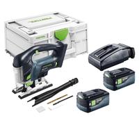 Scie sauteuse pendulaire sans fil Festool PSBC 420-Basic 18 V 120 mm Brushless + 2 batteries 5,0 Ah + chargeur + Systainer