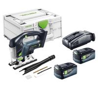 Scie sauteuse pendulaire sans fil Festool PSBC 420 EB-Basic 18 V 120 mm Brushless + 2 batteries 5,0 Ah + chargeur rapide + Systainer