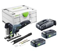 Scie sauteuse pendulaire sans fil Festool PSC 420 EB-Basic 18 V 120 mm sans balais + 2 batteries 4,0 Ah + chargeur rapide + Systainer