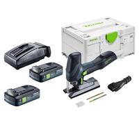 Scie sauteuse pendulaire sans fil Festool PSC-E 18 EB-Basic 18 V 40 mm + 2 batteries 4,0 Ah + chargeur + Systainer