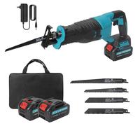 Scie sauteuse sans fil - 10 000 courses par minute - 2 batteries - Changement de lame sans outil - Pour bois et métal