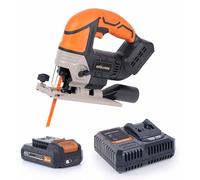 Scie sauteuse sans fil - 18 V, 2 Ah - 5 lames multifonctions - plastique et acier allié