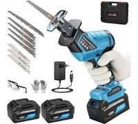Scie sauteuse sans fil, 18000 tr/min, scie alternative sans fil, moteur sans balais, scie universelle avec 2 batteries de 21V 4.0 Ah, 8 lames de scie, portable, pour bois, acier, métal, panneaux photo