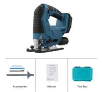 Scie sauteuse sans fil - 18V, 300W - 3 vitesses - Coupe d'onglet de 0 à 45° - 3500 tr/min - Pour bois, métal, plastique - Sans batterie