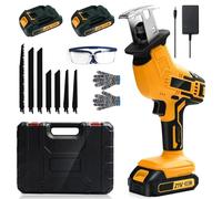 Scie sauteuse sans fil - 18V - Pour bois, métal, plastique et élagage - Coffret comprenant 2 batteries - Compatible avec les batteries Makita 18V