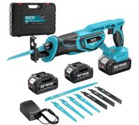 Scie sauteuse sans fil, 21 V, 3500 tr/min, avec 2 batteries de 4,0 Ah et 8 lames de scie