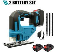 Scie sauteuse sans fil 21V - Moteur sans balais - Course de 26 mm - 2 batteries - Portative - Pour travaux sur bois