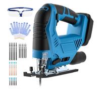 Scie sauteuse sans fil compatible avec batteries Makita 18 V, scie sauteuse à 7 vitesses, coupe d'onglet ±45°, lumière LED, changement de lame sans outil pour bois, PVC, métal, sans batterie
