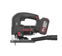 Scie sauteuse sans fil Kress 20 V, 135 mm, 2 batteries 4,0 Ah, chargeur 6 A, mallette de rangement