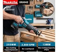 Scie sauteuse sans fil Makita 18V, vitesse réglable, scie électrique multifonctionnelle, outils de coupe portatifs pour bois, métal et tuyaux No battery