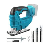 Scie sauteuse sans fil pour batterie Makita 18 V, 800 W 2700 tr/min, outil de coupe de scie sauteuse sans brosse, coupes biseautées à 45°, 4 actions orbitales, avec lames de scie sauteuse pour lignes