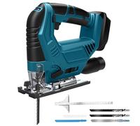 Scie sauteuse sans fil pour Makita 18V (sans batterie) | Scie sauteuse électrique, 45° biseau, 6 vitesses, 4 orbitales, tuyau de poussière, règle de guidage, 5 lames