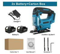 Scie sauteuse - Sans fil, sans balais, 18 V - Course de 26 mm - Jusqu'à 6 000 coups/min - 1 000 W - Vitesse réglable - 2 batteries + chargeur UE