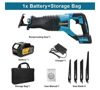 Scie sauteuse sans fil - Scie à chaîne électrique - Scie sauteuse - 3000W, 18V - 10000 courses/min - Pour découper du bois - 1 batterie incluse