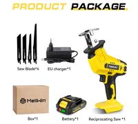 Scie sauteuse sans fil - Scie d'élagage électrique - 1 batterie - Compatible avec Makita 18 V - Pour bois, métal et tuyaux - Multifonctionnelle - Prise européenne