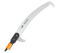 Scie télescopique Fiskars pour travaux en hauteur, tête de scie, longueur : 55 cm, lame de scie en acier trempé, noir/orange, système QuikFit, référence : 1000691, couleur : noir/orange/gris, dimensio