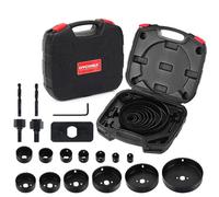HYCHIKA Scie Trépan 19 Pièces - Set de Scie à Discoïdes 19-152 mm avec Mandrins et Accessoires, Adapté pour Couches de Liège, PVC et Plastique