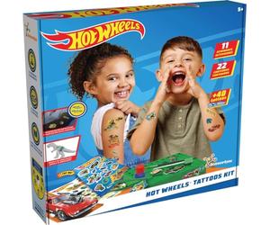 Science4you Tattoos Temporaires Hot Wheels pour enfants - Tatouages temporaires pour enfants avec motifs de voitures, jouets Hot Wheels, jeux, cadeaux pour garçons et filles de 6 ans