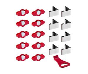 Scilm Crochets magnétiques pour socle de cuisine standard - Kit de 10 aimants + 8 crochets pied + levier - Compatible avec pieds de diamètre de 28 à 30 mm et règle diamètre 49/50 mm