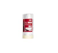 Scley Film De Protection Avec Ruban De Masquage - Film Anti-Poussière Largeur 90cm, Longueur 20m - Bâche en plastique - Transparente - Film De Masquage Pour Rénovation Et Déménagement x 1pc