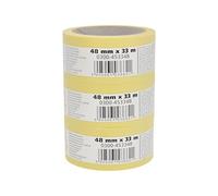 Scley Ruban De Masquage - Ruban Crêpe - Largeur 48mm, Longueur 33m - Ruban à peindre 3pcs - Crêpe Jaune - Ruban Adhésif Pour Travaux De Peinture - Série *545*