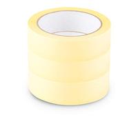 Scley Rubans de masquage, ruban crêpe Largeur 30mm, Longueur 33m, 3 pcs de ruban de masquage peinture, Crêpe jaune, ruban adhésif pour travaux de peinture Série *545*, A0303-450130