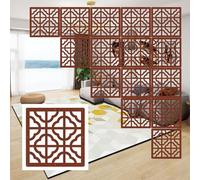 SCMYZLYD Panneaux Suspendus en Bois-Plastique, Wood Plastic Hanging Room Divider Panels Hollow Multicolor Pack of Multiple Sizes(Red,21Pcs)