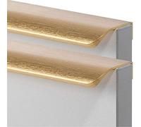 SCMYZLYD Poignées à profil incurvé, Poignées d'armoire à porte dissimulées en alliage d'aluminium or brossé, plusieurs tailles, paquet de 2(Hole distance 352mm)