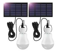 SCNNC Lampe LED Solaire Extérieure à Suspendre 3W Avec Câble 3,45M | Lanterne Portable Avec Panneau Solaire, Ampoule LED pour Pêche, Camping, Urgences, Jardin, 2 Ensembles