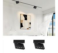 SCON Lot de 2 Têtes d'éclairage linéaires orientables à fixation magnétique 7W, Spot LED orientable 24V 3000K-6000K dimmable, Lampes pour rails encastrés, Adapté aux salons, cuisines