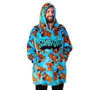 Scooby Doo Plaid à Manches Homme - Imprimé Visages Hoodie Sweat Polaire | Vanilla Underground, Poche Kangourou, Matière Peluche, Imprimé Intégral, Noël, Cadeau Homme, Cadeau d'Anniversaire
