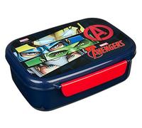 Scooli Marvel The Avengers AVER9903 Boîte à goûter en plastique avec deux clips, facile à ouvrir et à fermer, sans BPA et phtalates, env. 18 x 13,5 x 6 cm
