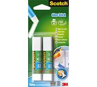Scotch Bâton de Colle Permanente, 2 Bâtons, 8 g par Bâton | Adhérence Permanente Forte pour Projets Artistiques, de Bureau et Scolaires ; Facile à Nettoyer, Non Toxique et à Base d’Eau
