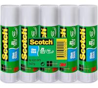 Scotch Bâtons de Colle Permanente - Lot de 5 sticks (21g) - Colle Blanche Sans Solvant pour Papier et Carton - pour l'École, la Maison et le Bureau