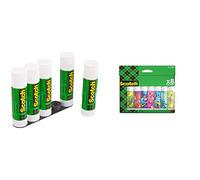 Scotch Bâton de Colle Permanente - Paquet de 5 (21g) et 8 (8g) - Usage Général