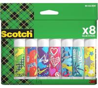 Scotch Bâtons de Colle Permanente, Design Métallisé, 8 Bâtons de 8 g | Forte Adhérence, Sans Danger sur de Nombreuses Surfaces et Photos, Se Retire Proprement, Invisible ; pour Bureau et Maison