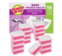 Scotch-Brite Bath, Éponge grattante pour salle de bains, 16 par lot - Pour le nettoyage des surfaces délicates comme le verre, le chrome et la céramique, Blanc - Délicat