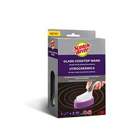 Scotch-Brite Brosse de Nettoyage pour Plaque de Cuisson, 1 Brosse + 2 Recharges, sans Rayures, sans Produits Chimiques, Élimine Résidus Incrustés, Cuisine, Céramique, Verre, Induction