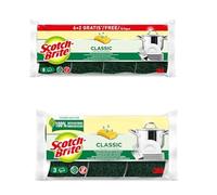 Scotch-Brite Classic Tampon à récurer, 3 éponges par Pack - pour Le Nettoyage de cocottes en Fonte, poêles, brûleurs, Outils de Jardin et Grills