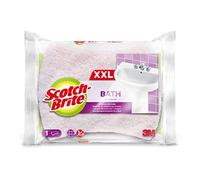 Scotch-Brite Éponge Salle de Bains XXL - Grattante Douce pour Verre, Chrome, Céramique - 1 Unité, Nettoyage Surfaces Délicates, Blanc